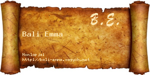 Bali Emma névjegykártya